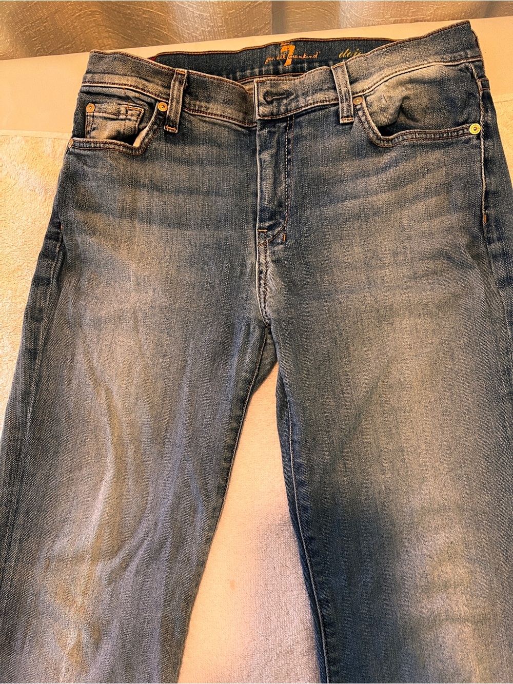 Womens Blue Washed Denim Jeans bell bottoms